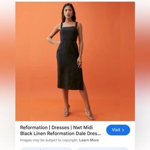 Reformation Black Midi Dress